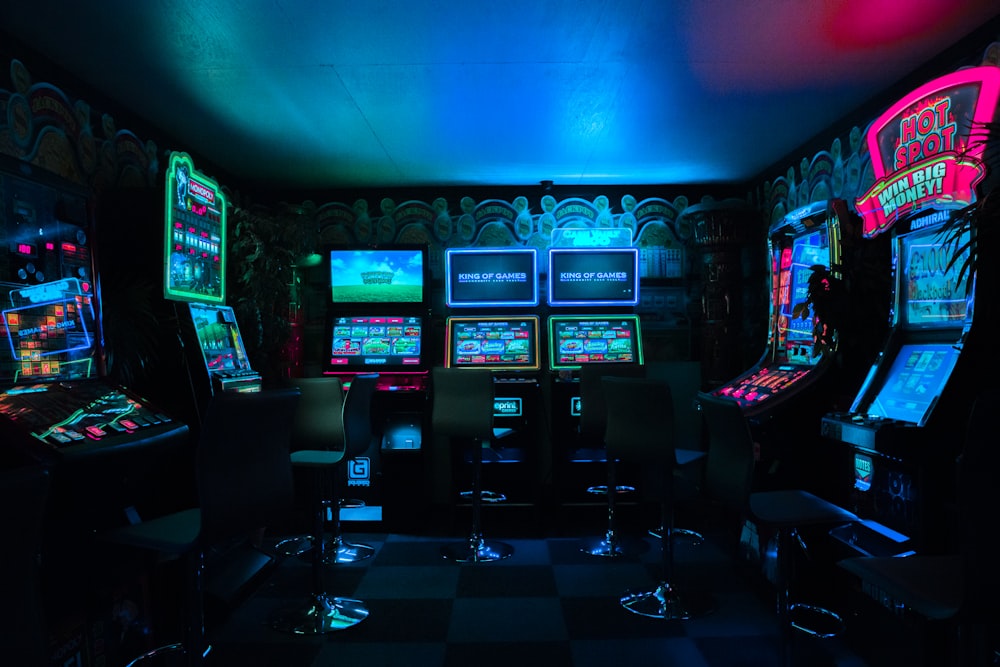 Pro gamer setup with neon lights